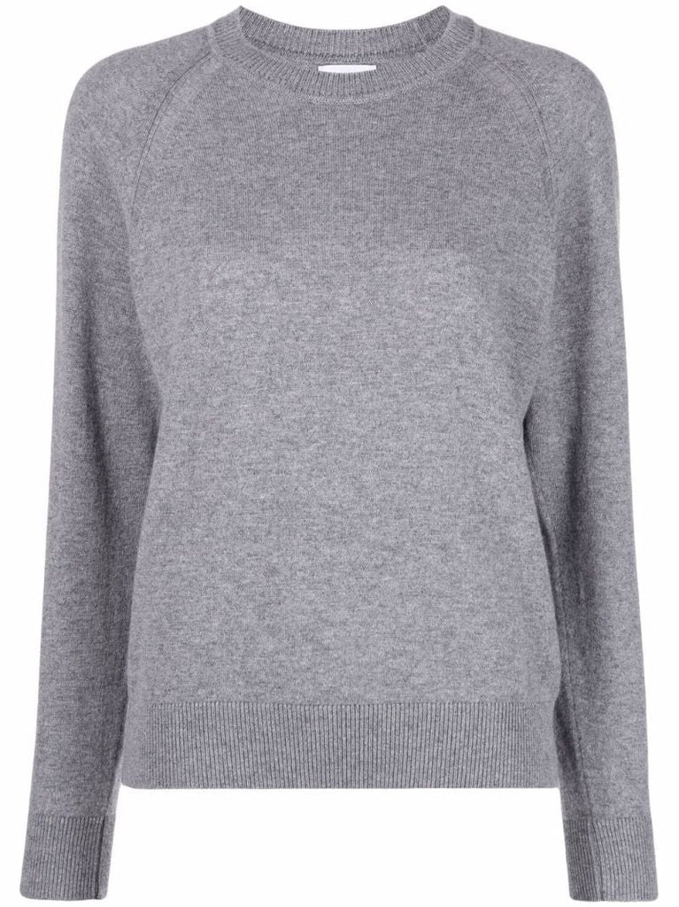 Grey Crew Neck Cashmere Sweater