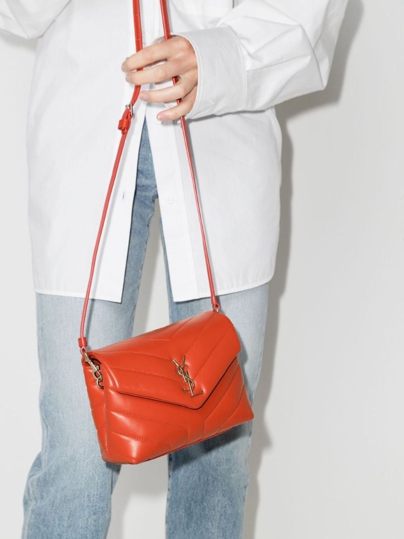 Orange Loulou Toy Leather Shoulder Bag