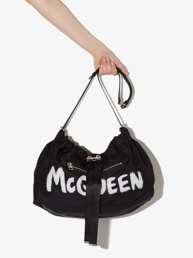 Black Bundle Graffiti Medium Cross Body Bag