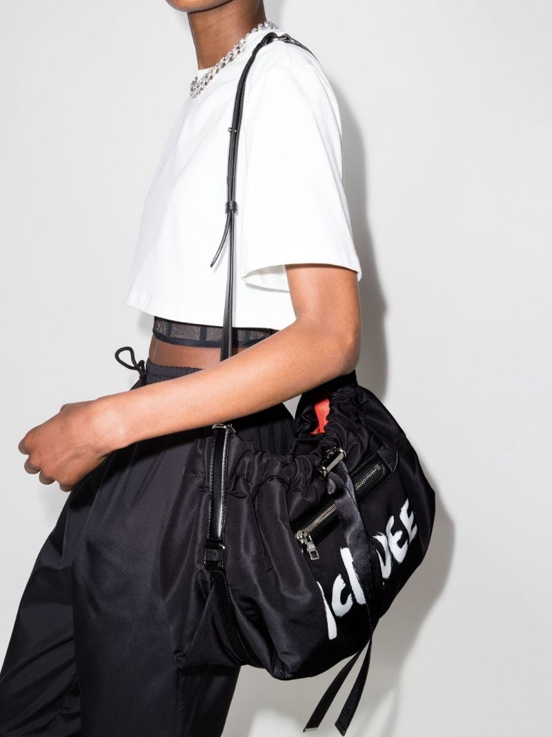 Black Bundle Graffiti Medium Cross Body Bag