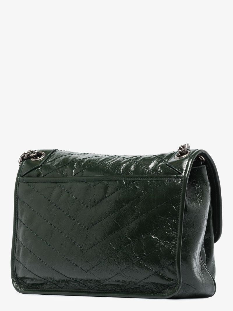 Green Niki Medium Leather Shoulder Bag
