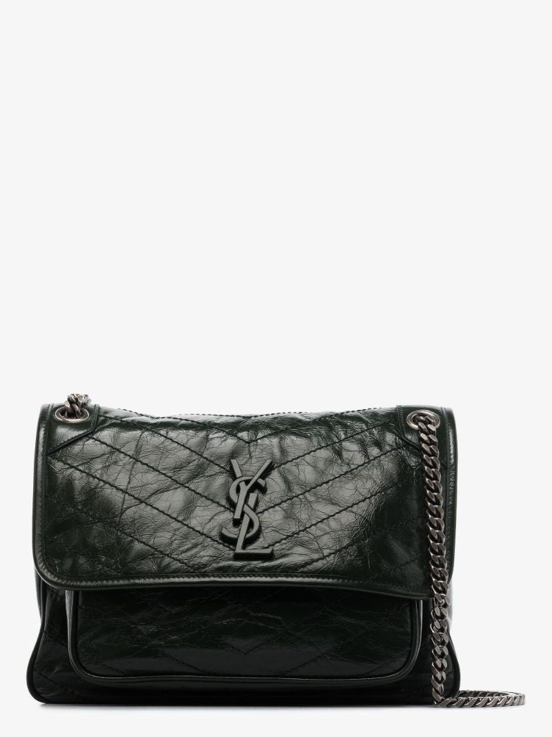 Green Niki Medium Leather Shoulder Bag