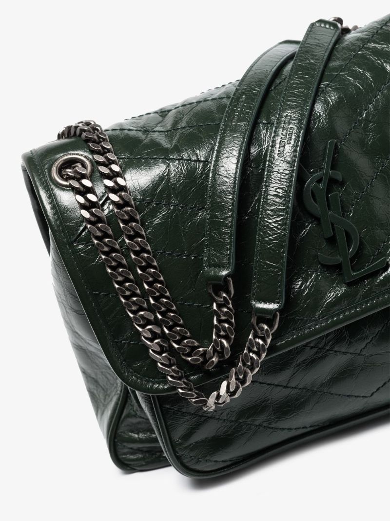 Green Niki Medium Leather Shoulder Bag