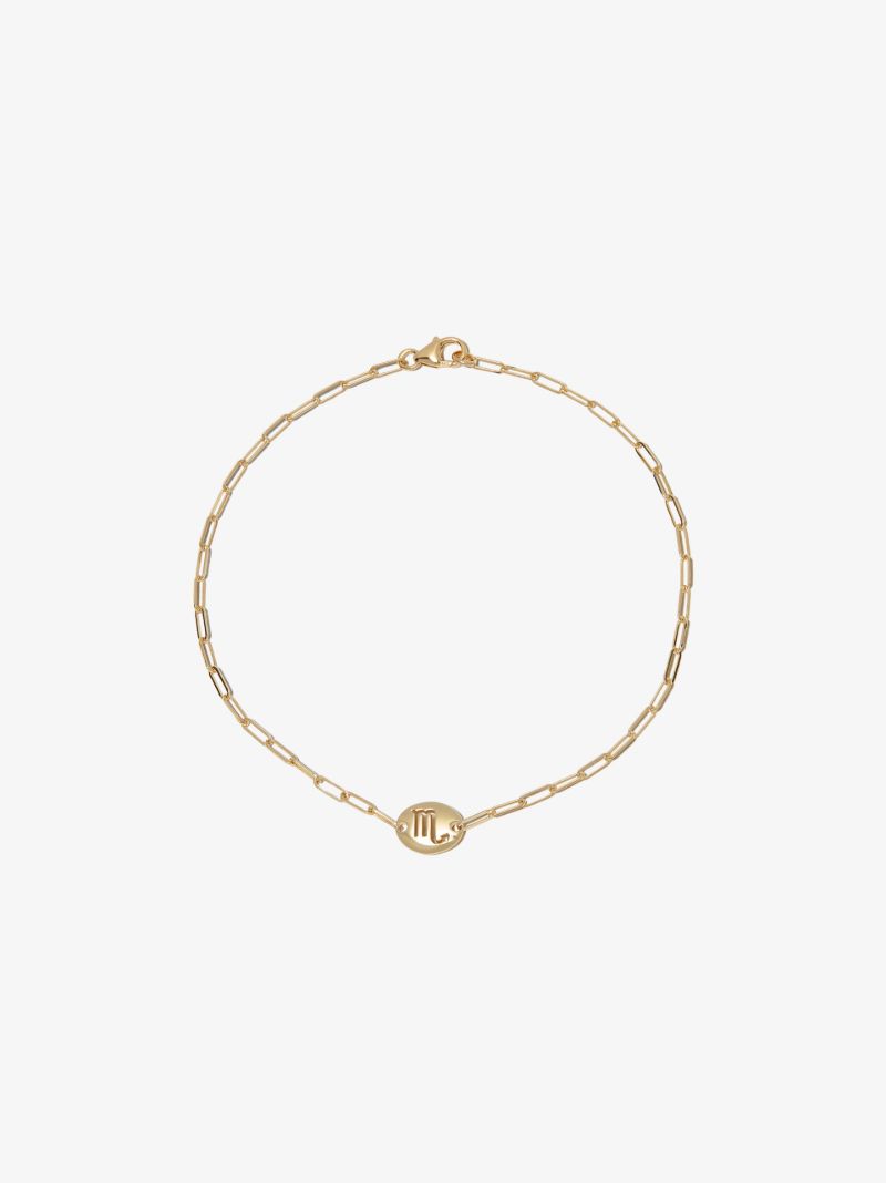 18k Yellow Gold Scorpio Super Fine Clip Chain Bracelet