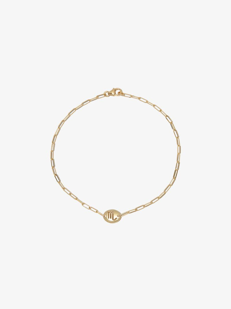 18k Yellow Gold Scorpio Super Fine Clip Chain Bracelet