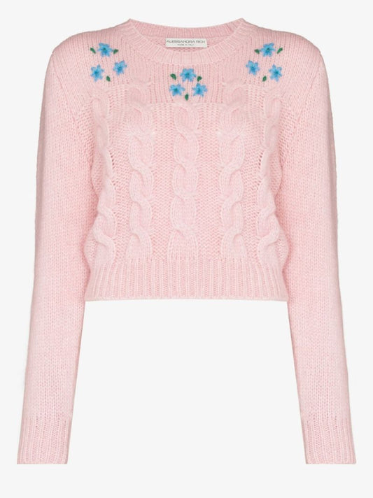 Cropped Cable Knit Jumper