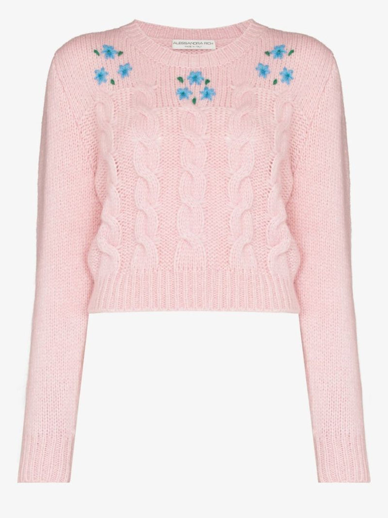 Cropped Cable Knit Jumper