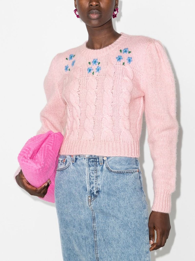 Cropped Cable Knit Jumper