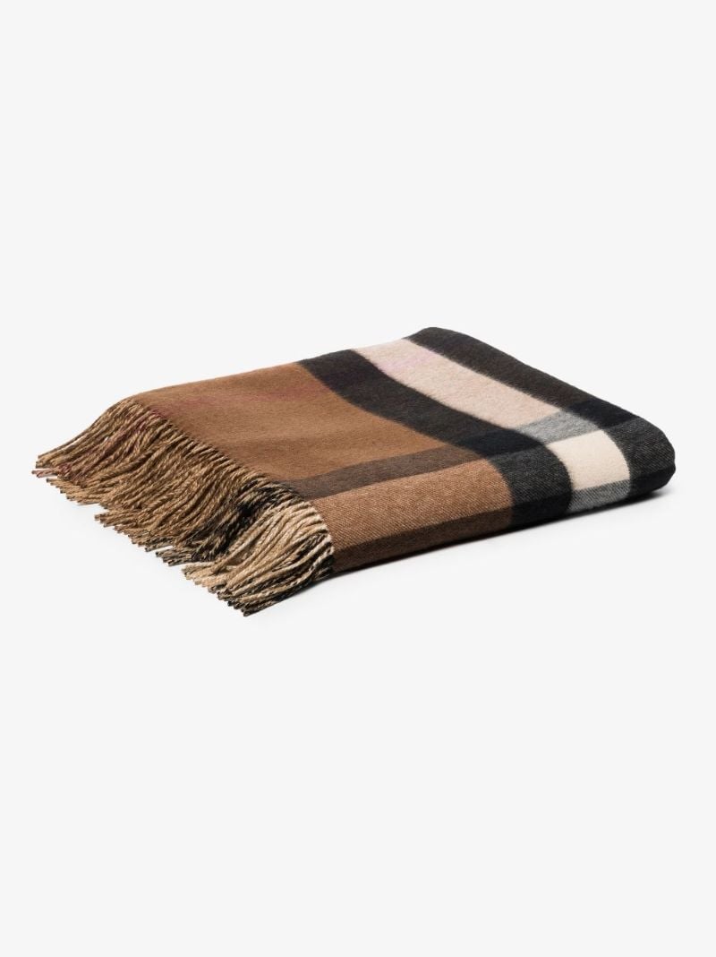 Brown House Check Cashmere Blanket