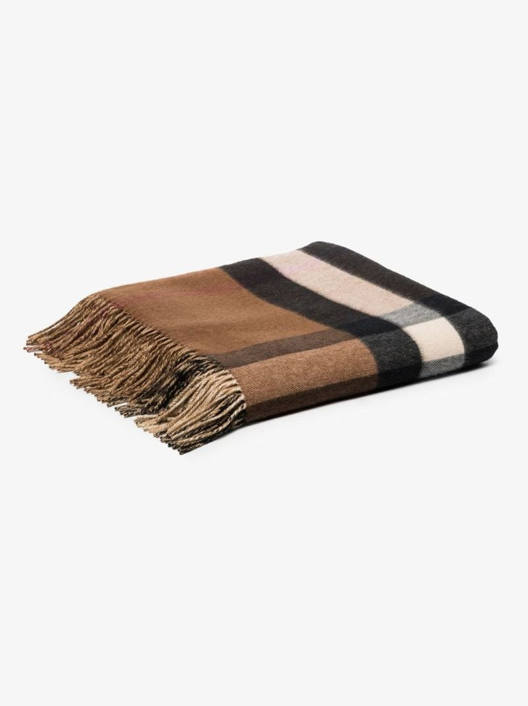 Brown House Check Cashmere Blanket