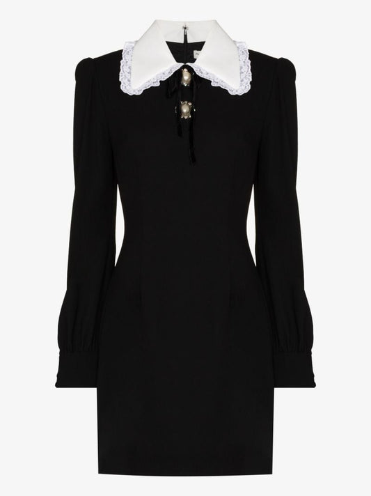 Contrast Collar Mini Dress