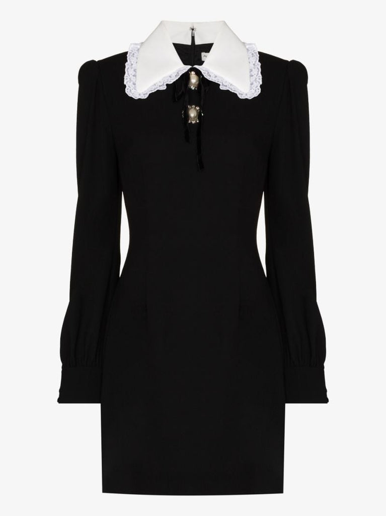 Contrast Collar Mini Dress
