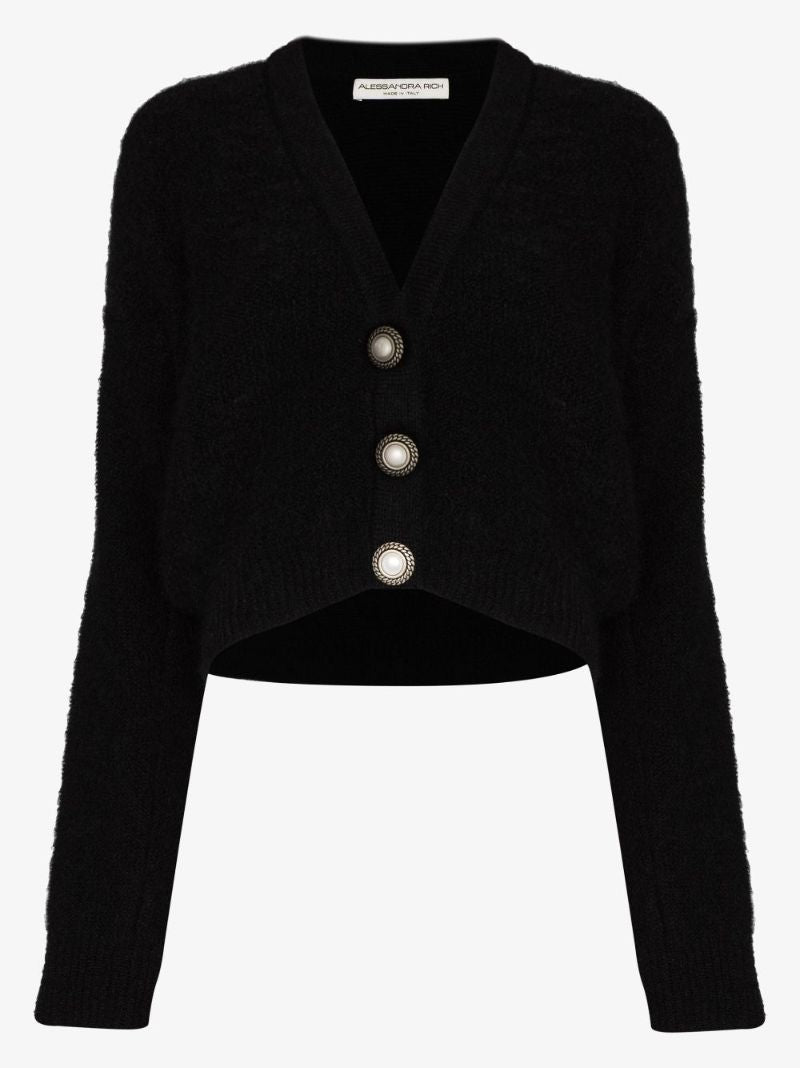 Pearl Button Cropped Cardigan