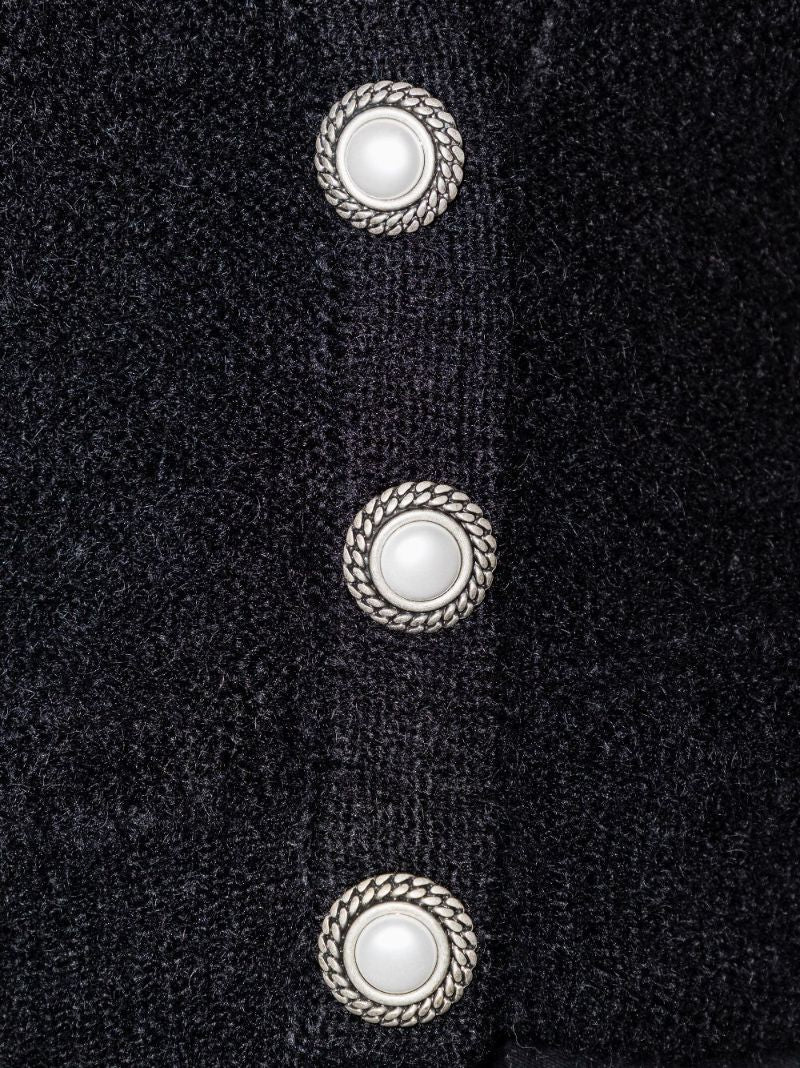 Pearl Button Cropped Cardigan