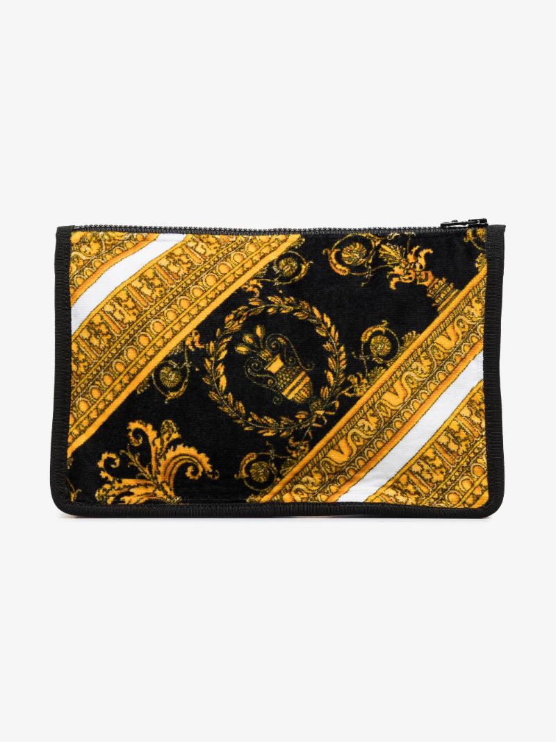 Multicoloured Baroque Print Cosmetic Bag