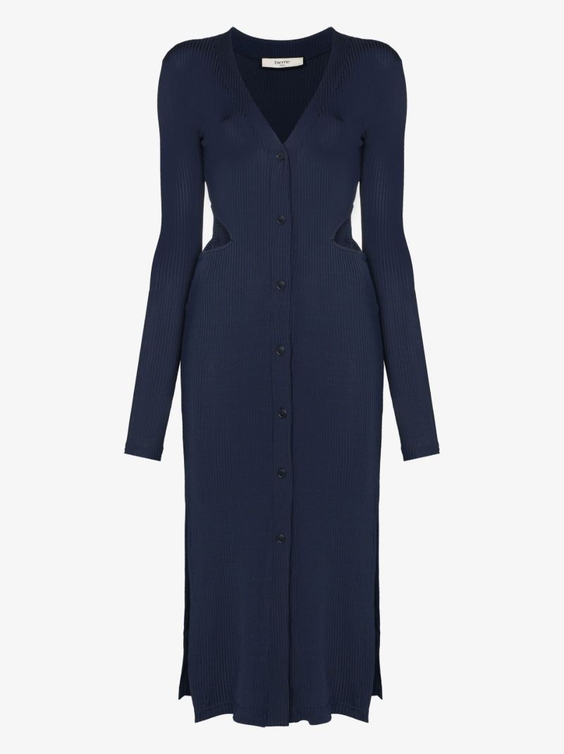 Ribbed Cotton Jersey Midi Dress