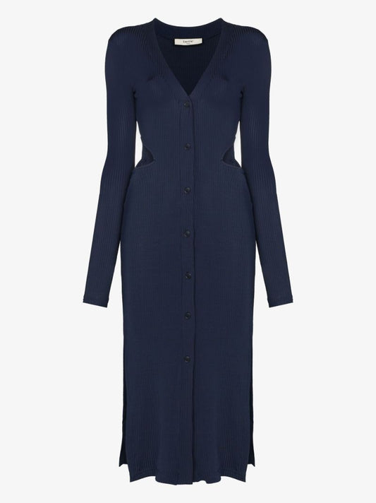 Ribbed Cotton Jersey Midi Dress