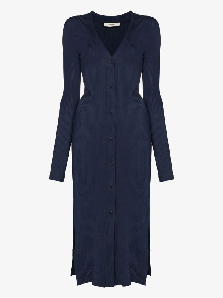 Ribbed Cotton Jersey Midi Dress