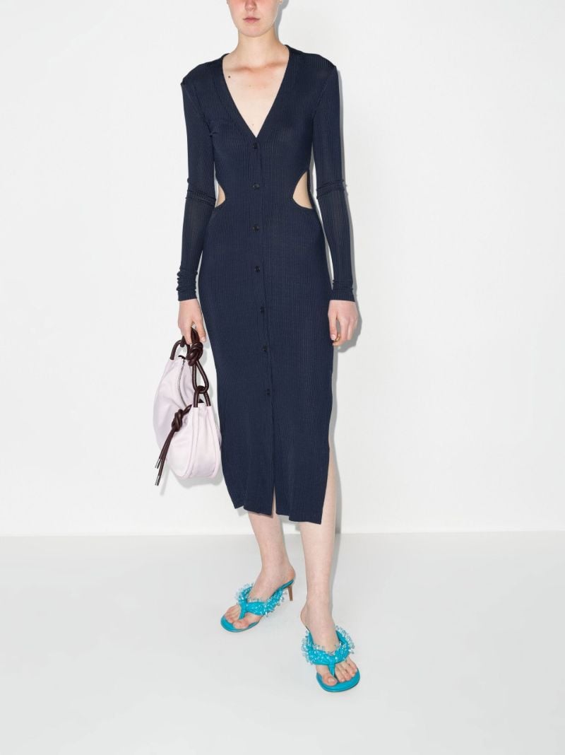Ribbed Cotton Jersey Midi Dress
