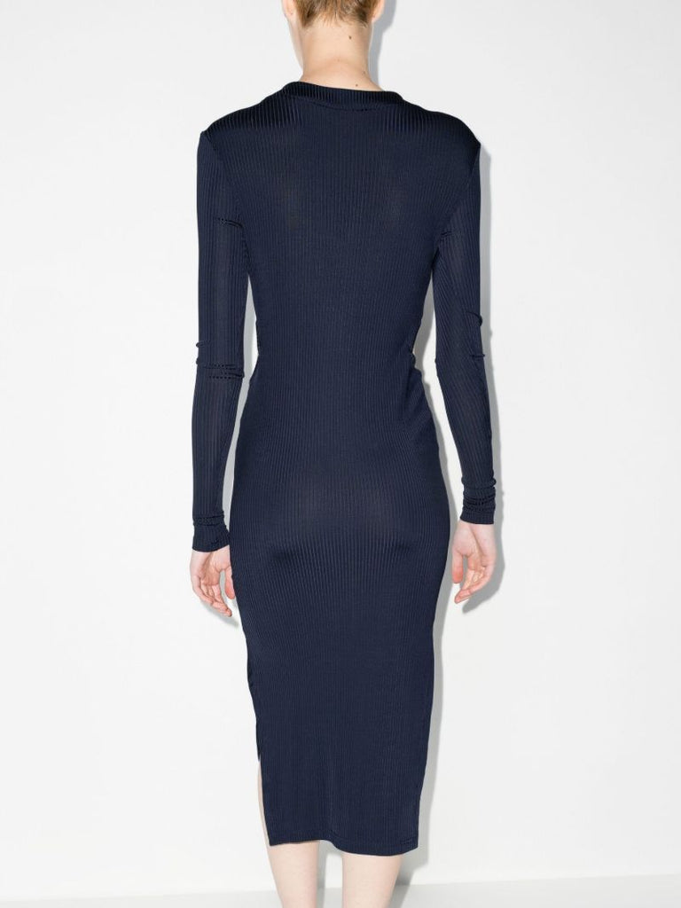 Ribbed Cotton Jersey Midi Dress