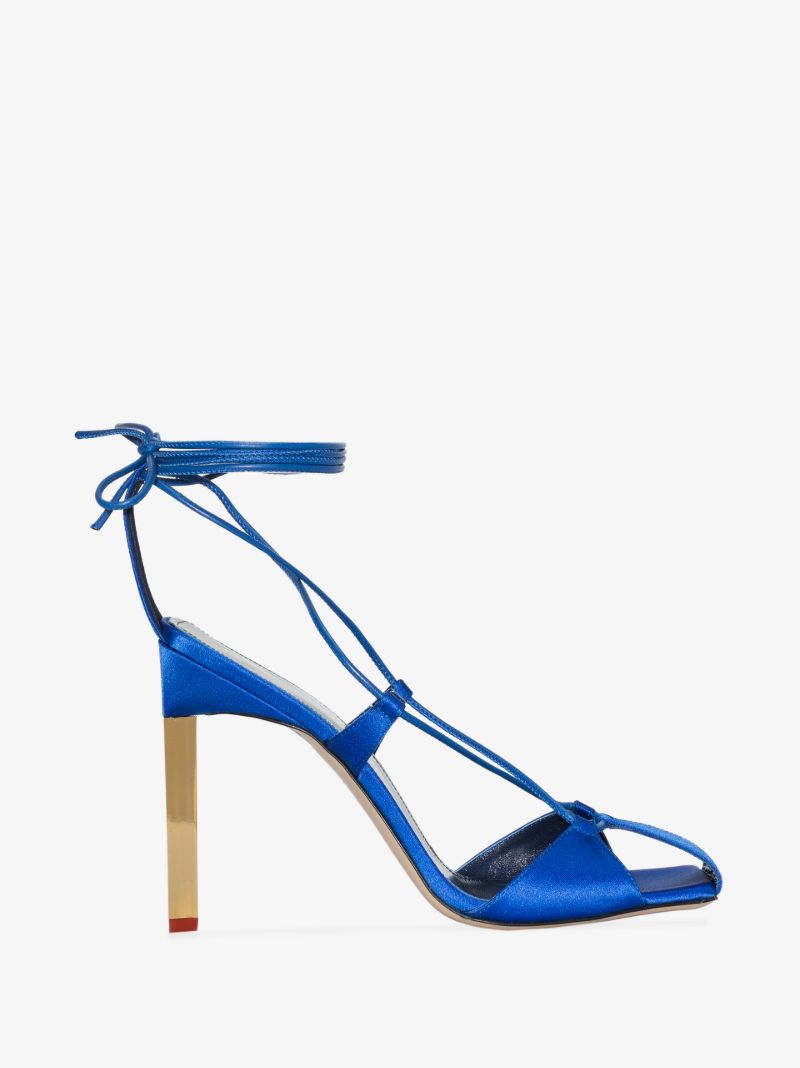 Blue Adele 75 Satin Sandals
