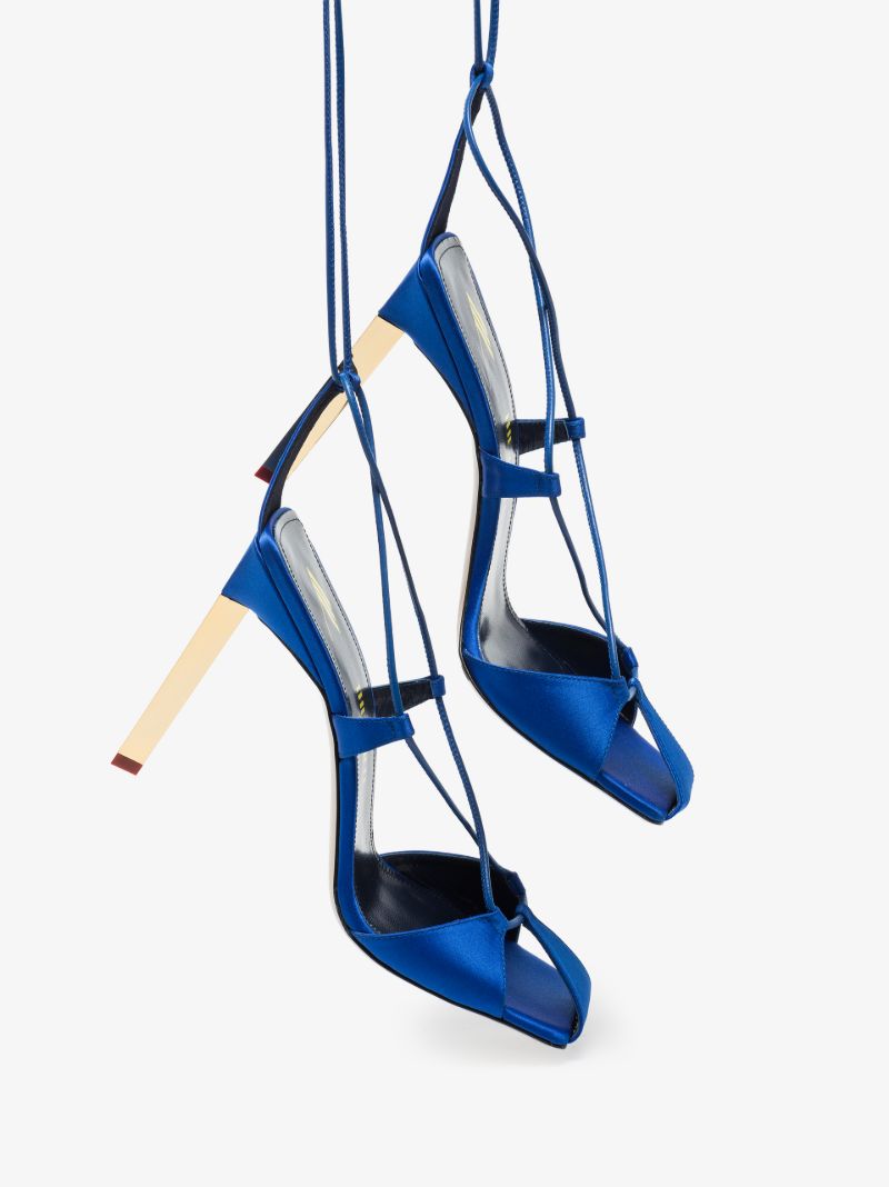 Blue Adele 75 Satin Sandals