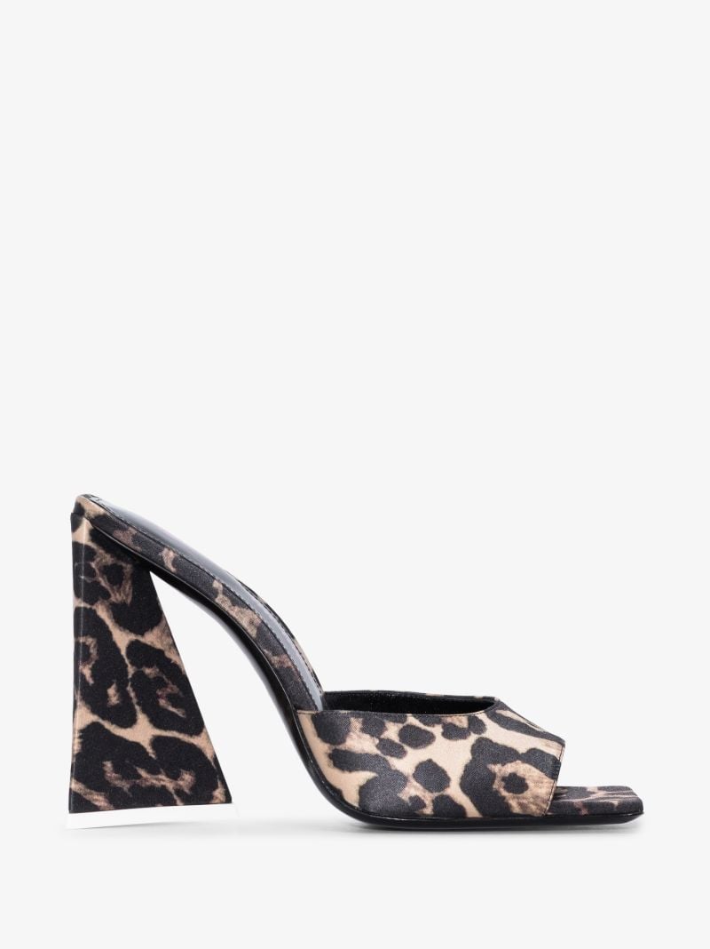 Black Devon 115 Leopard Print Satin Sandals