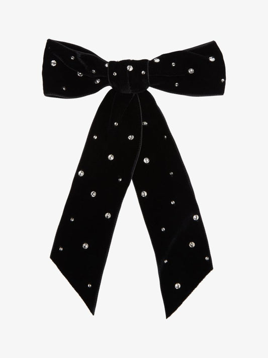 Black Cosette Crystal Bow Hair Clip