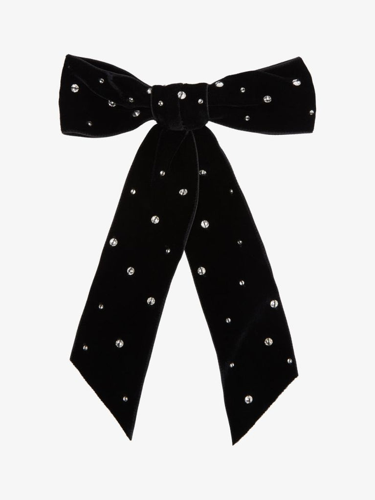 Black Cosette Crystal Bow Hair Clip