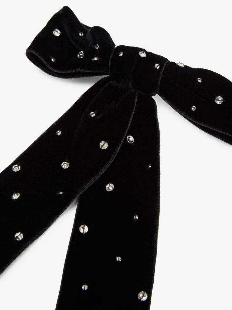Black Cosette Crystal Bow Hair Clip
