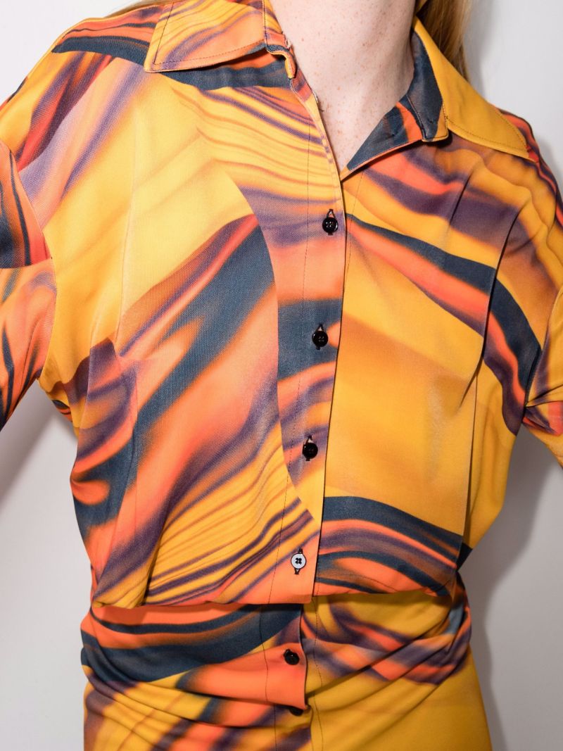 Silvye Printed Mini Shirt Dress