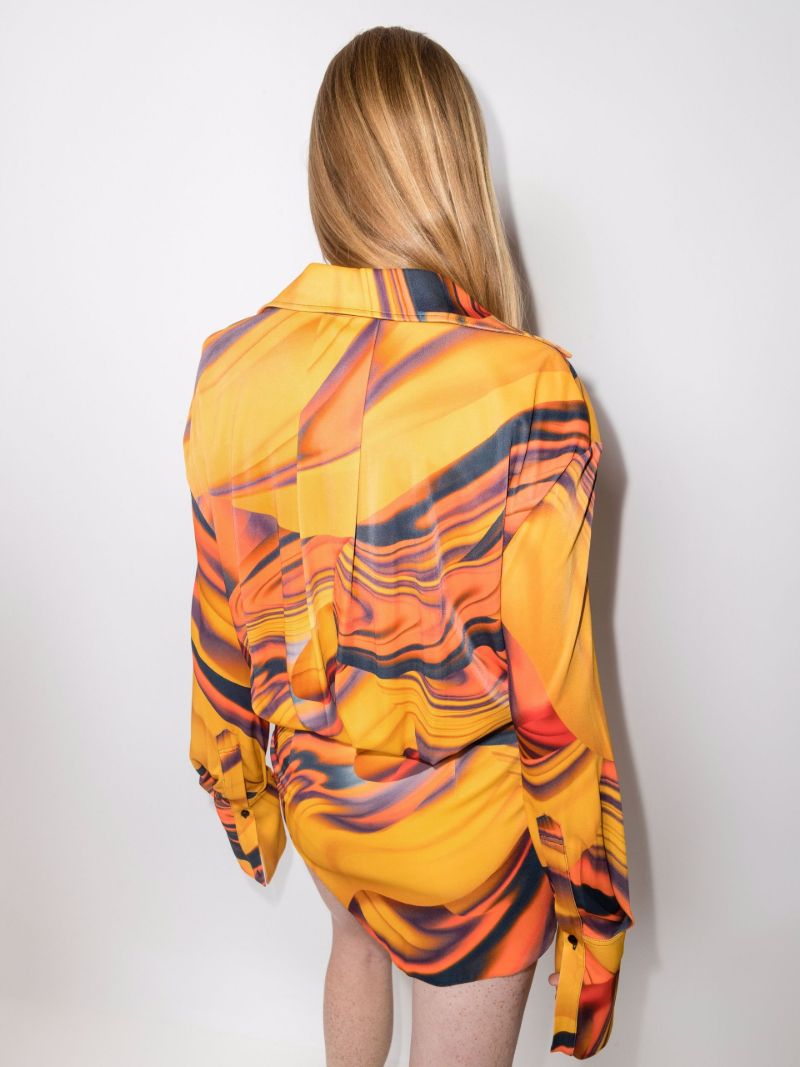 Silvye Printed Mini Shirt Dress