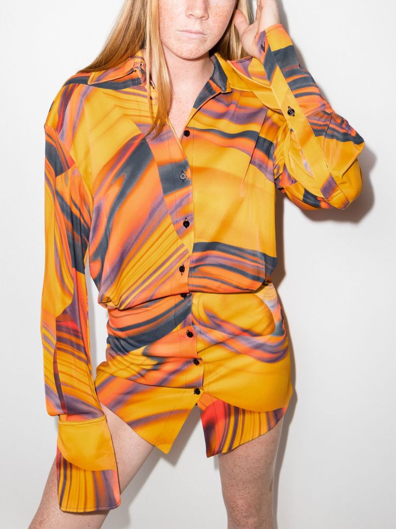 Silvye Printed Mini Shirt Dress