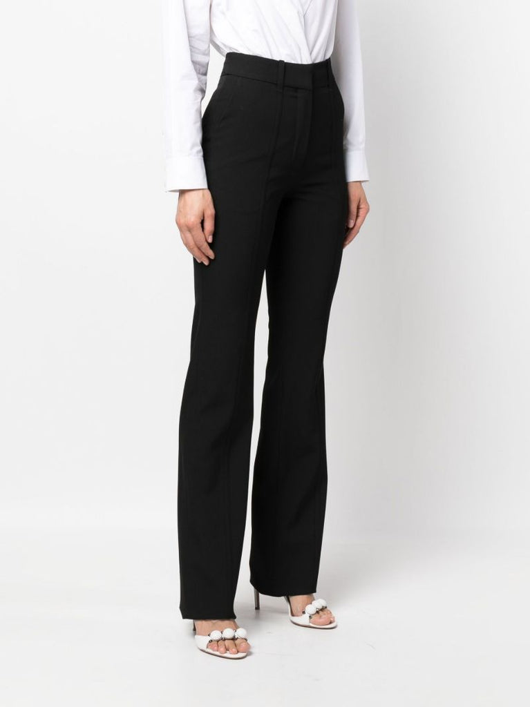 Black High-waisted Flared Trousers