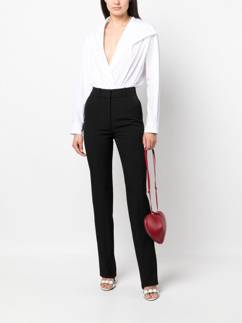 Black High-waisted Flared Trousers
