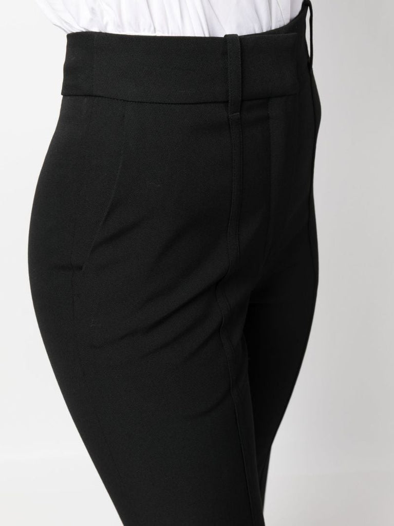 Black High-waisted Flared Trousers