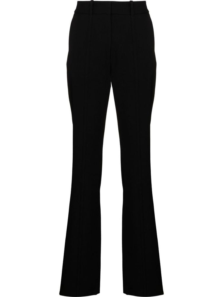 Black High-waisted Flared Trousers