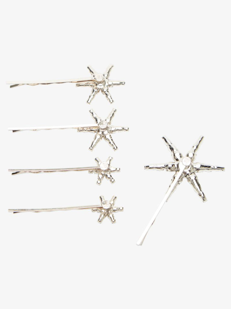 Silver Tone Vespera Crystal Hair Clip Set