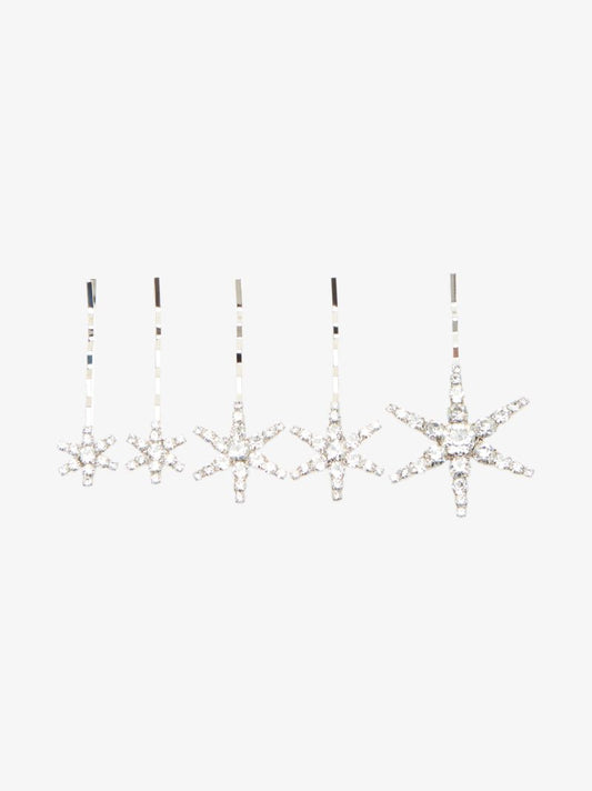 Silver Tone Vespera Crystal Hair Clip Set