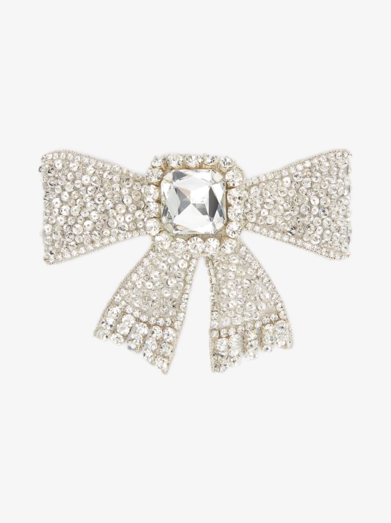 Silver Tone Katerina Crystal Bow Hair Clip