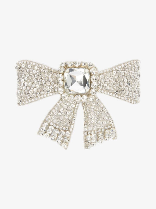Silver Tone Katerina Crystal Bow Hair Clip