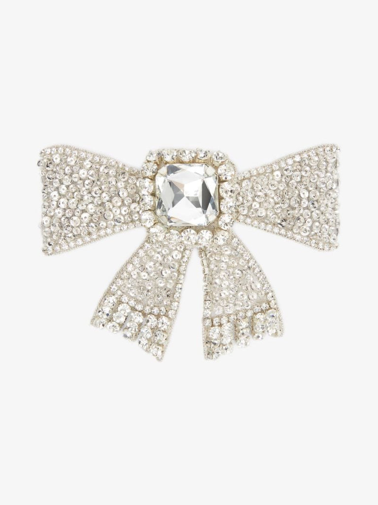 Silver Tone Katerina Crystal Bow Hair Clip