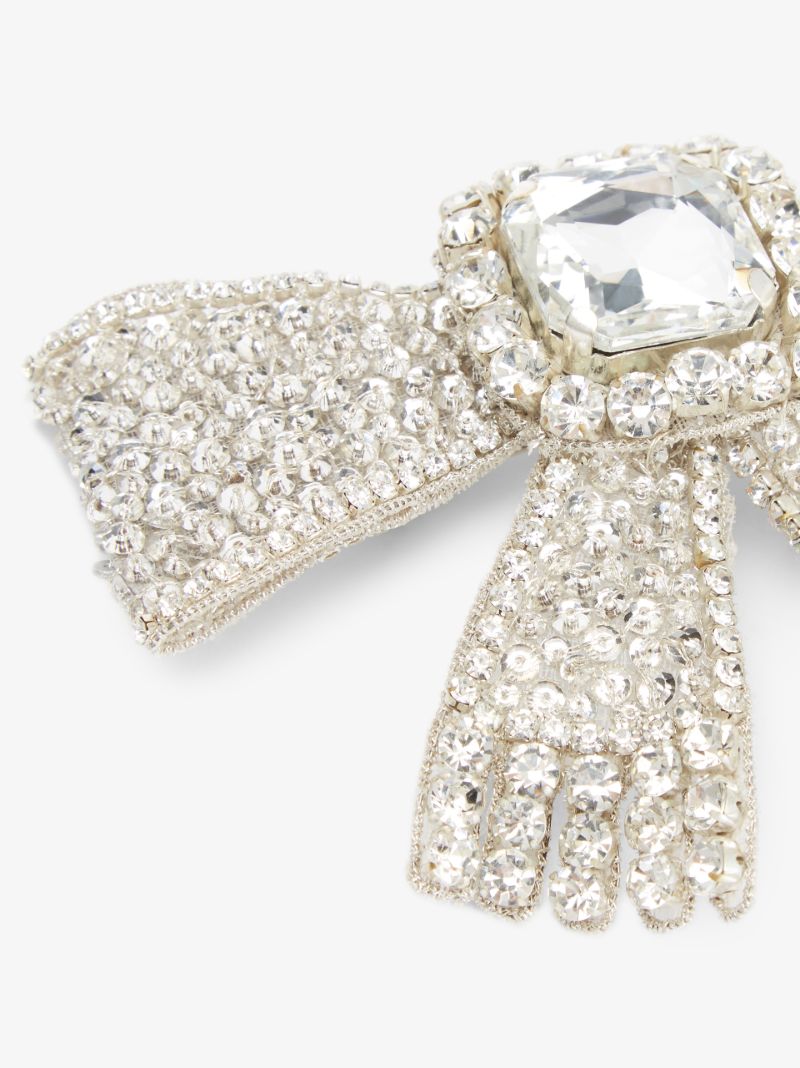 Silver Tone Katerina Crystal Bow Hair Clip
