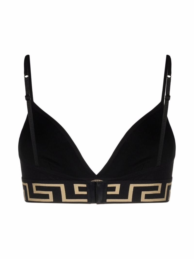 Black Greca Border Cotton Jersey Bralette