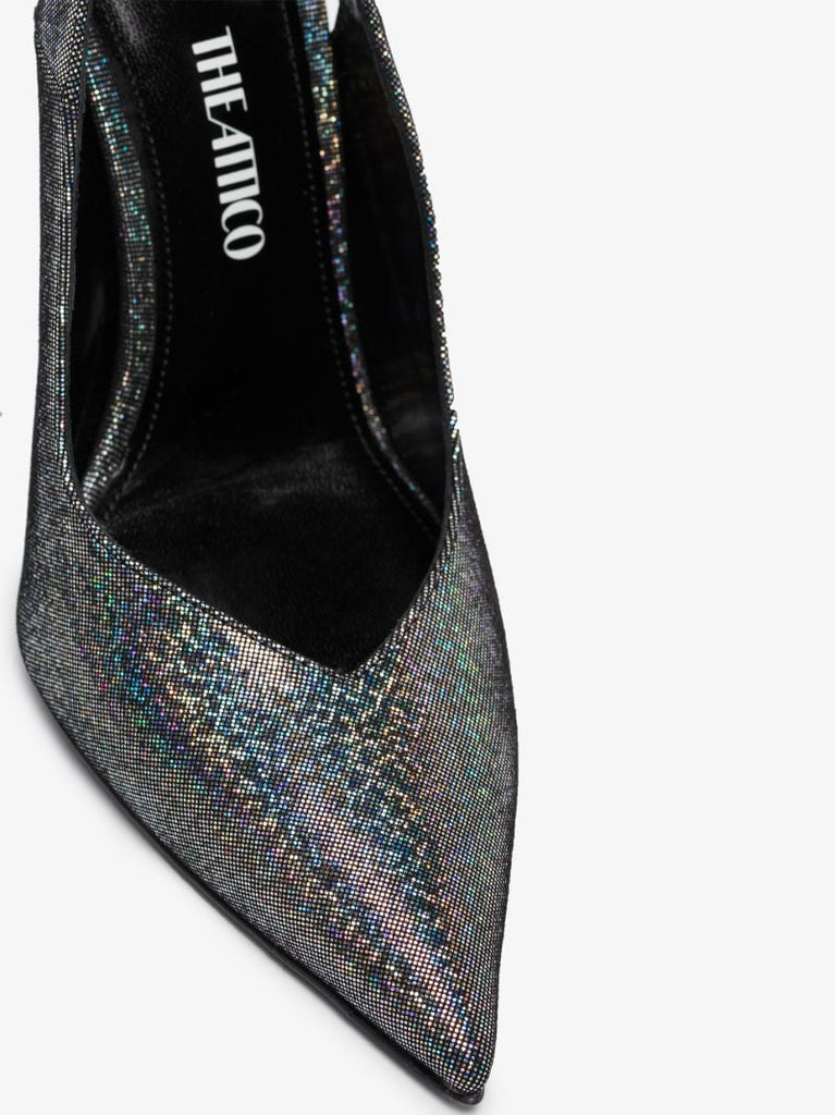 Silver Venus 105 Glitter Leather Pumps