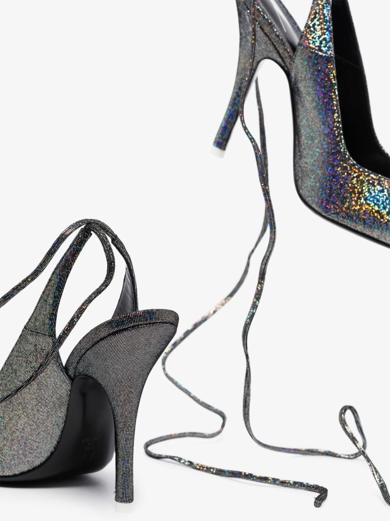 Silver Venus 105 Glitter Leather Pumps