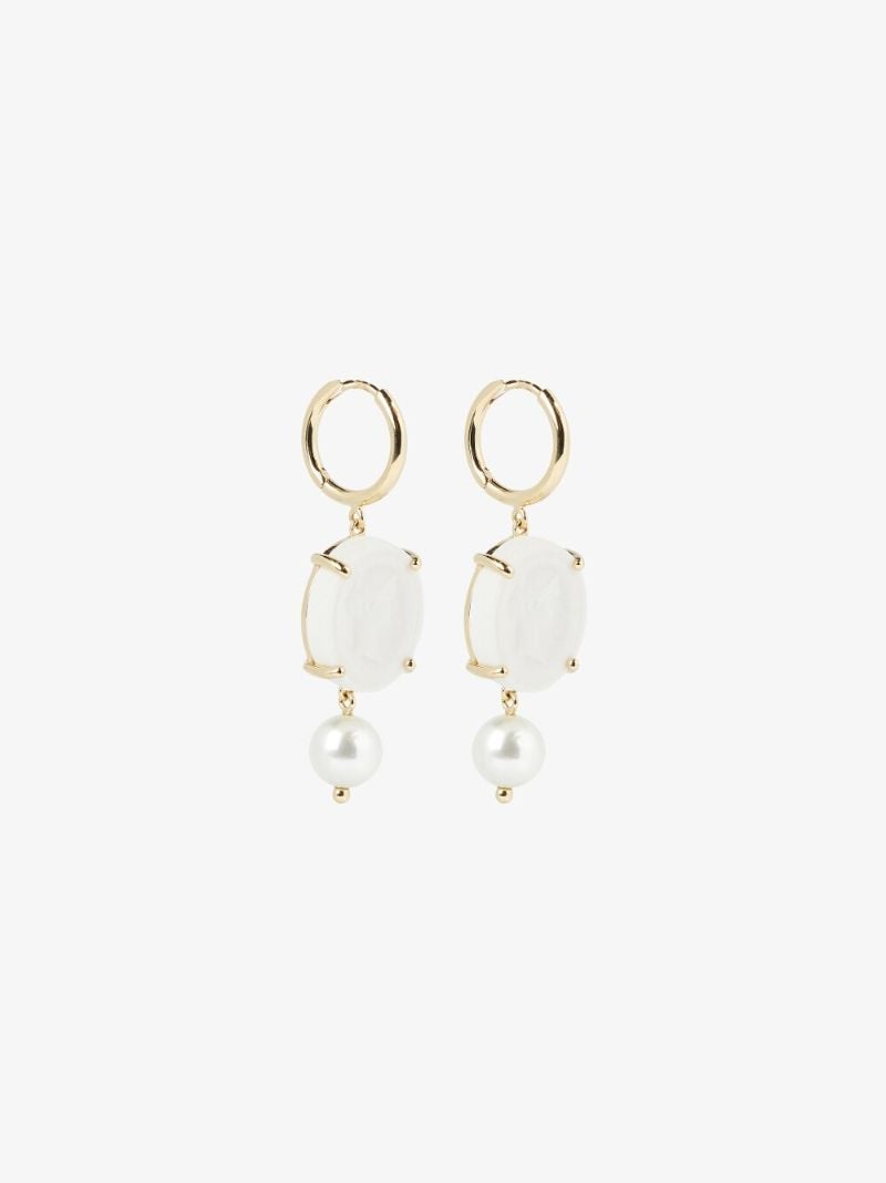 Gold-plated Cameo Drop Earrings