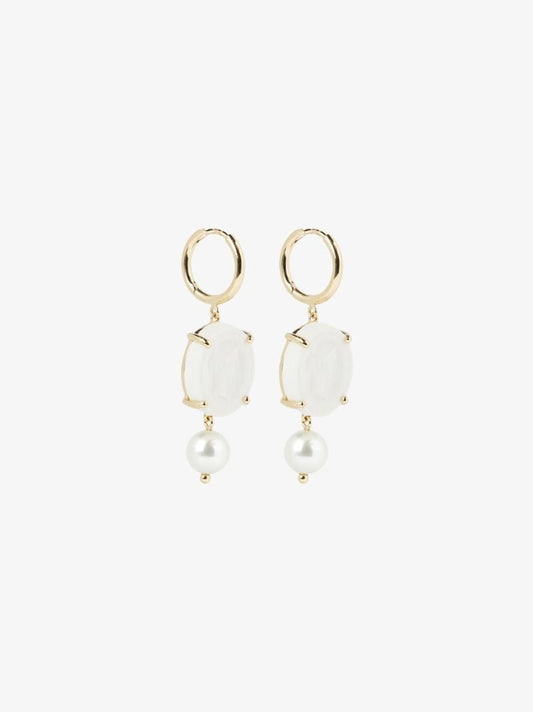 Gold-plated Cameo Drop Earrings