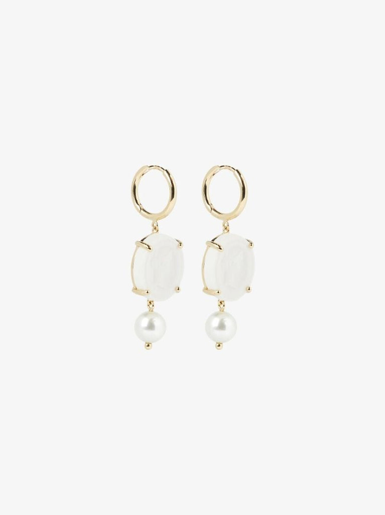 Gold-plated Cameo Drop Earrings