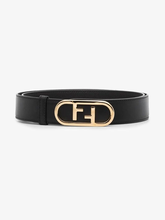 Black Ff Logo Leather Belt